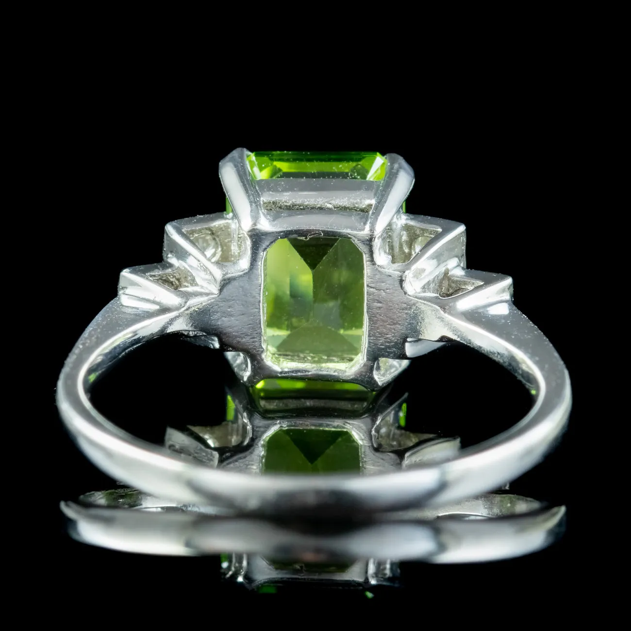 Art Deco Style Peridot Diamond Ring 2.75ct Peridot