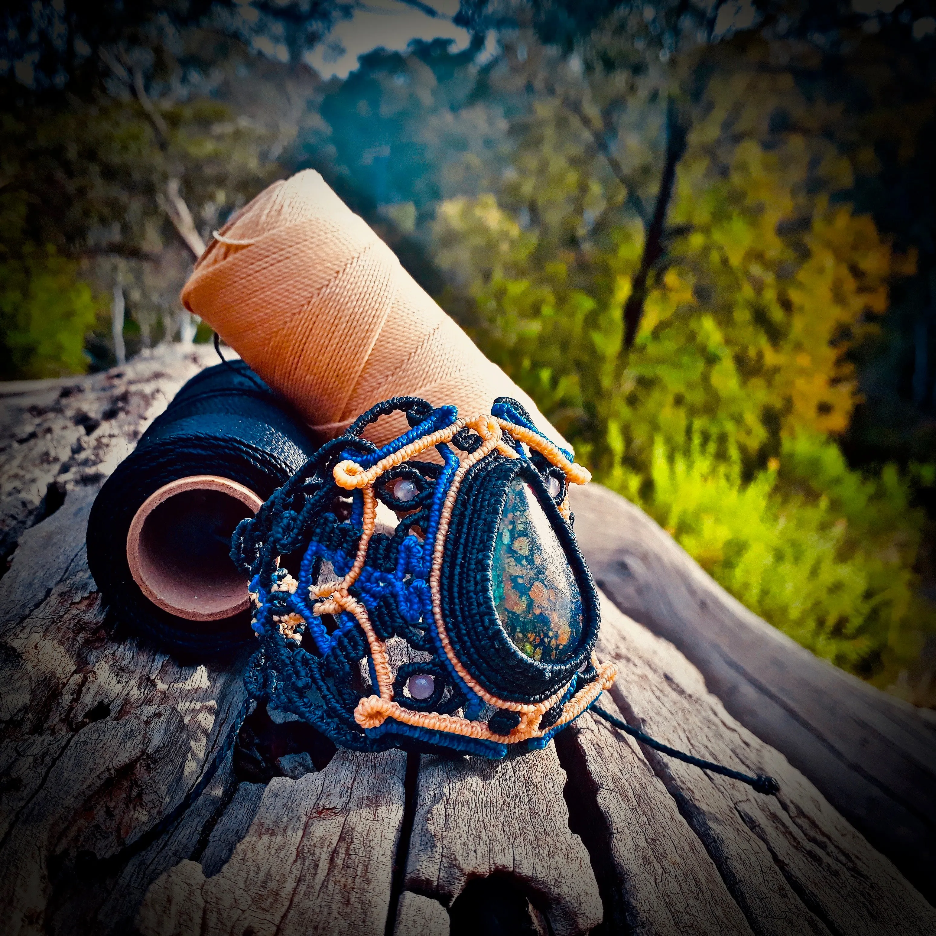 Azurite with malachite bracelet (unique design)