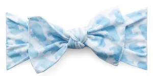 Baby Bling Blue Elephant Printed Knot Headband