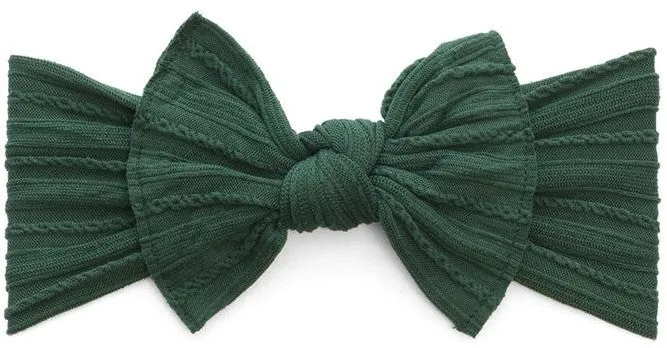 Baby Bling Forest Green Cable Knit Knot Headband