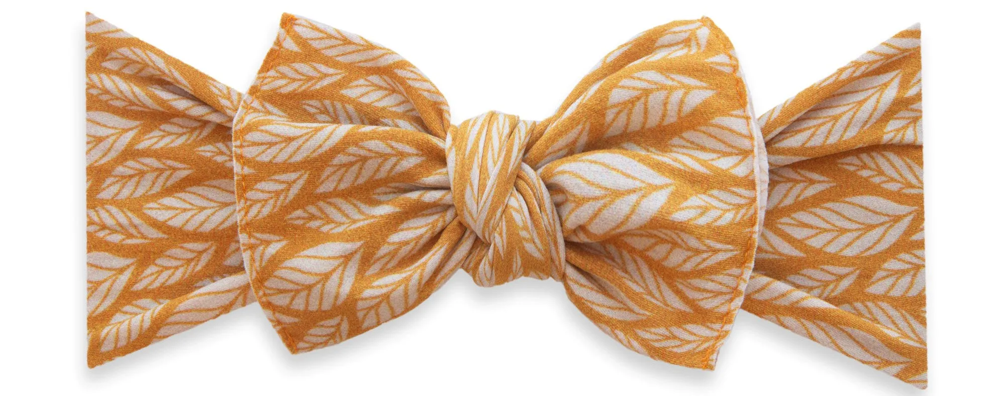 Baby Bling Mustard Leaf Printed Knot Headband