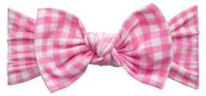 Baby Bling Pink Check Printed Knot Headband