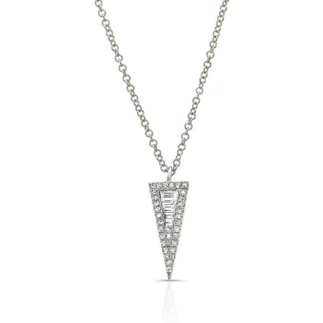 Baguette Diamond Spike Pendant Necklace