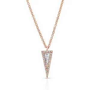 Baguette Diamond Spike Pendant Necklace