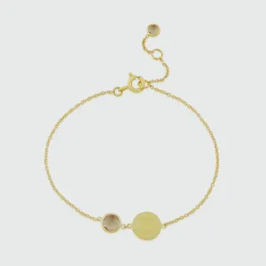 Bali 9ct Gold Rose Quartz October Birthstone Bracelet