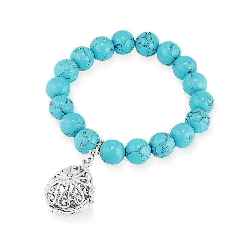 Bead Perfumed Bracelet - Tranquility Silver