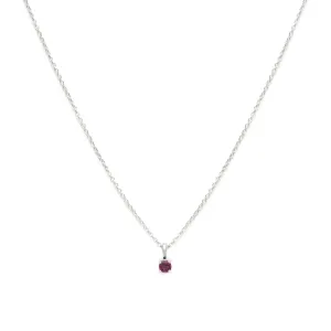 Birthstone Necklace | Silver & Garnet