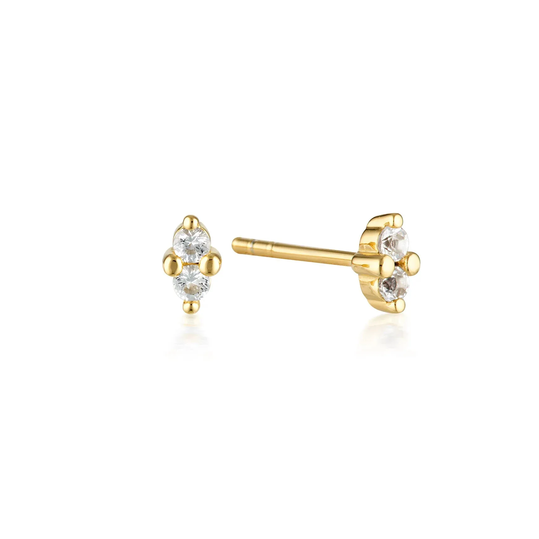 Birthstone Stud Earring | 14k Gold Plated Sterling Silver (nickel free)