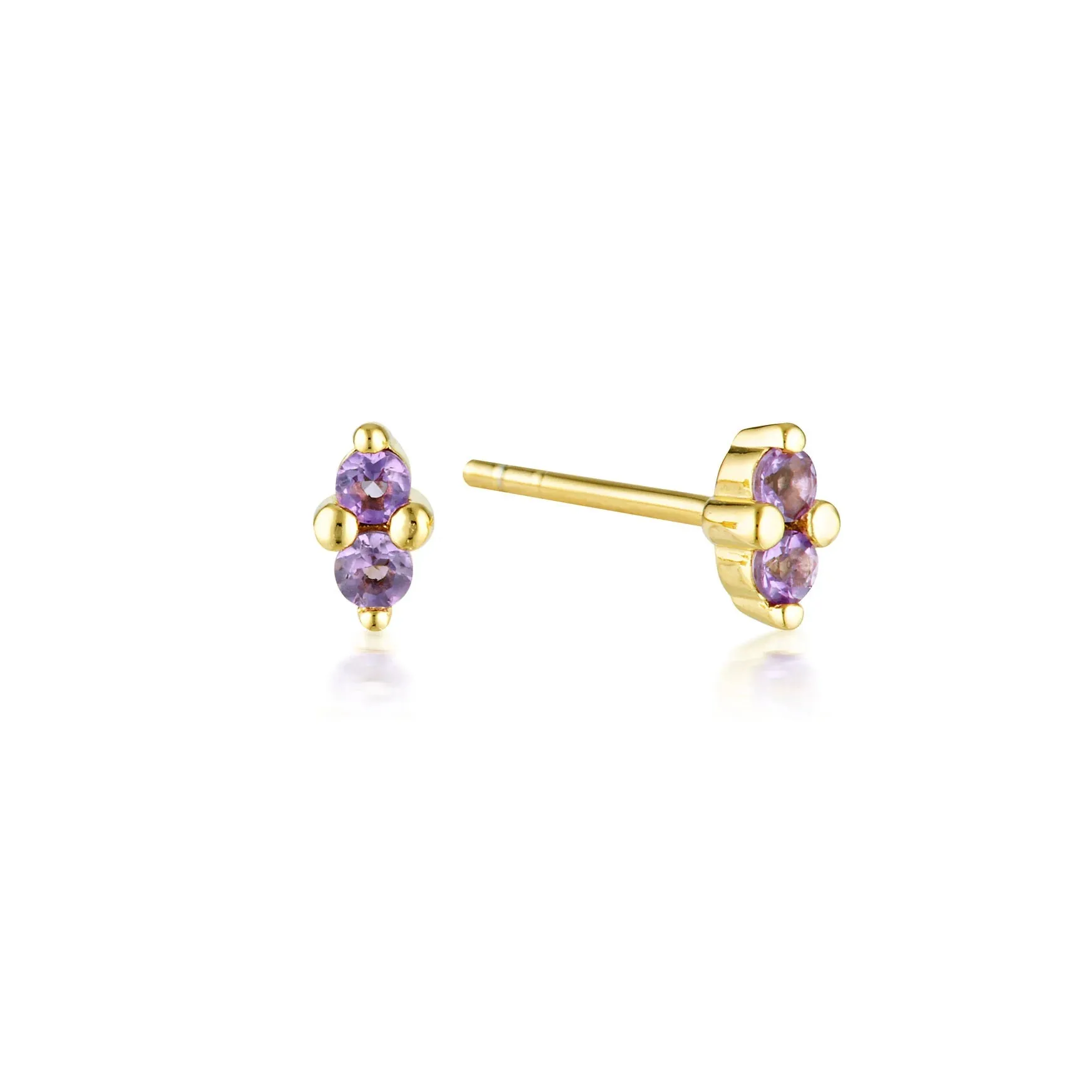 Birthstone Stud Earring | 14k Gold Plated Sterling Silver (nickel free)