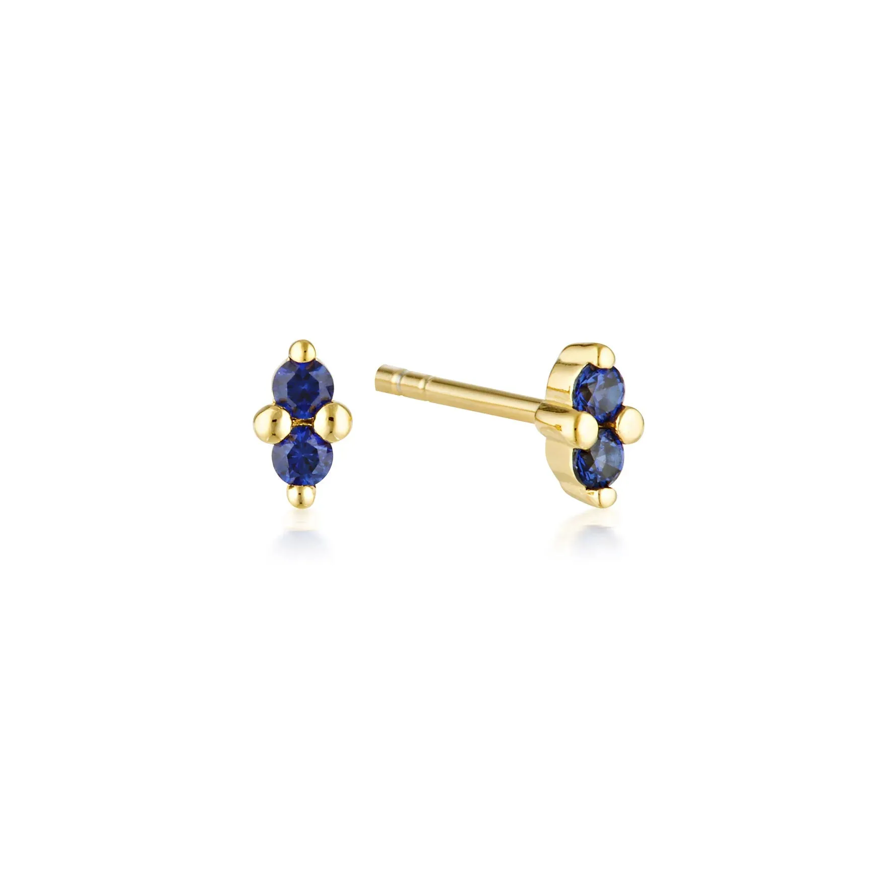 Birthstone Stud Earring | 14k Gold Plated Sterling Silver (nickel free)