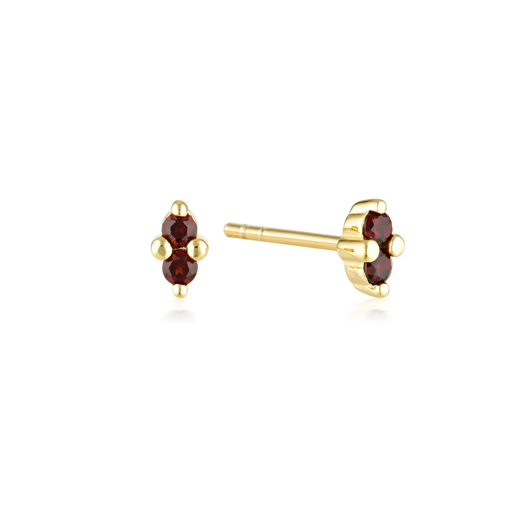 Birthstone Stud Earring | 14k Gold Plated Sterling Silver (nickel free)