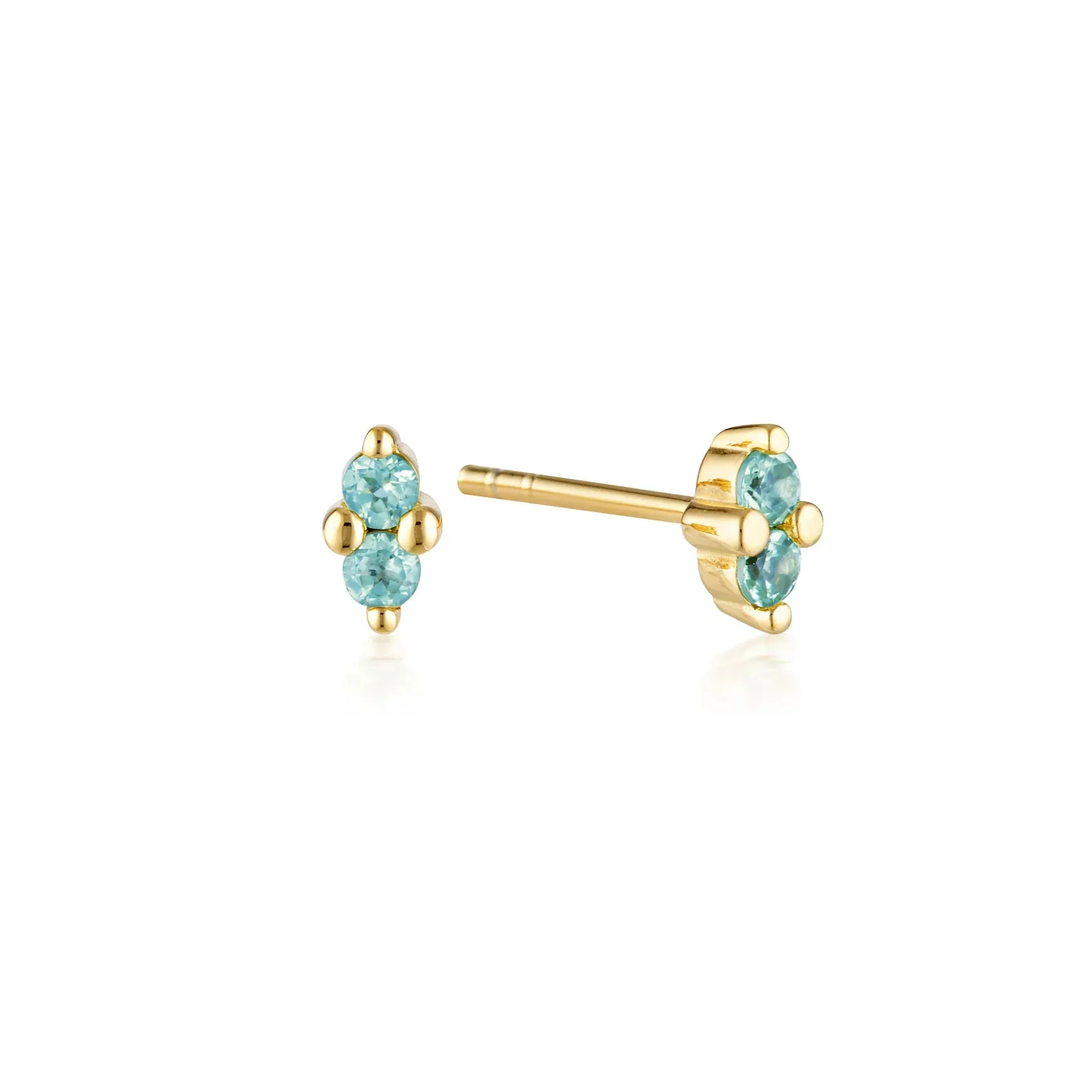 Birthstone Stud Earring | 14k Gold Plated Sterling Silver (nickel free)