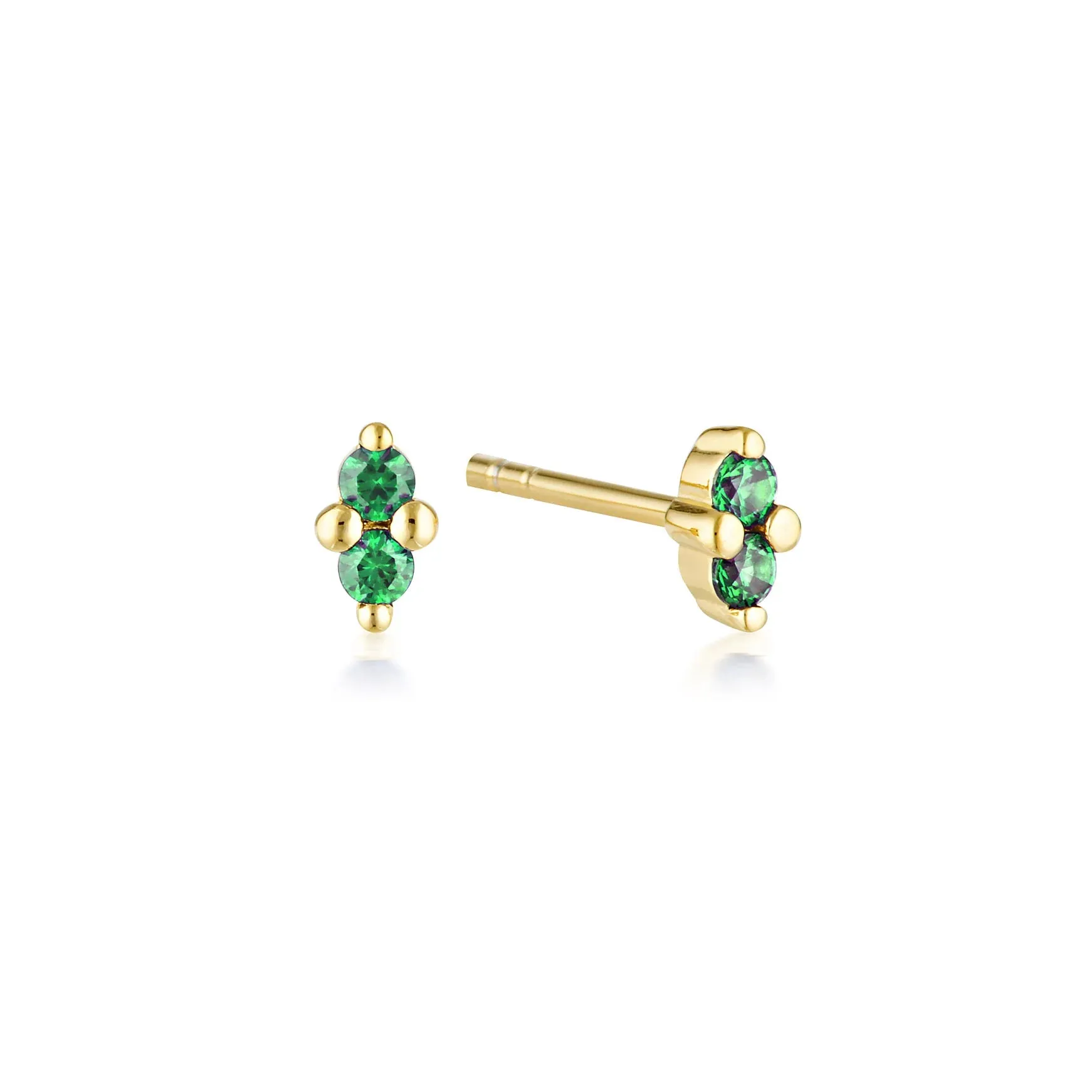 Birthstone Stud Earring | 14k Gold Plated Sterling Silver (nickel free)