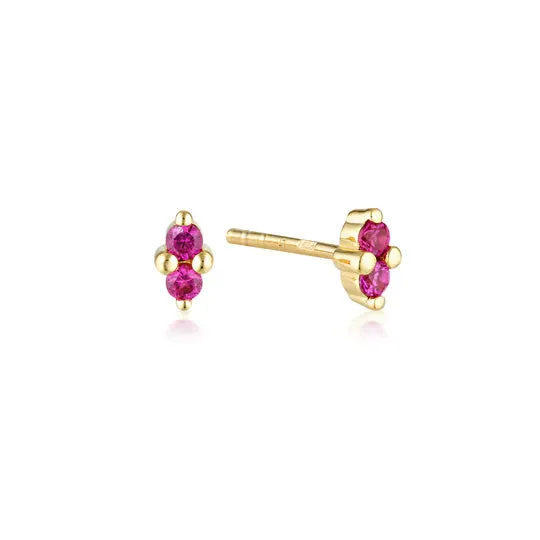 Birthstone Stud Earring | 14k Gold Plated Sterling Silver (nickel free)