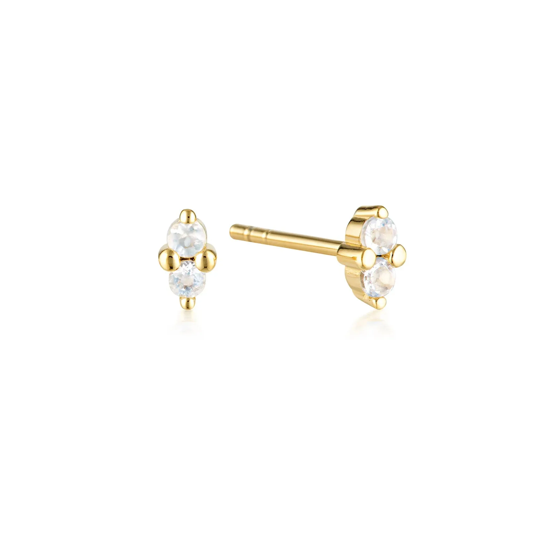 Birthstone Stud Earring | 14k Gold Plated Sterling Silver (nickel free)