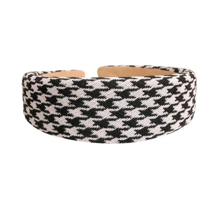 Black and White Houndstooth Headband