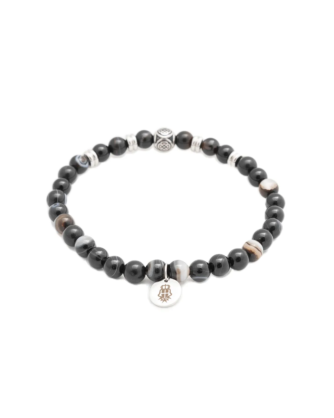 Black Stainless Steel & Gemstone Bead Bracelet