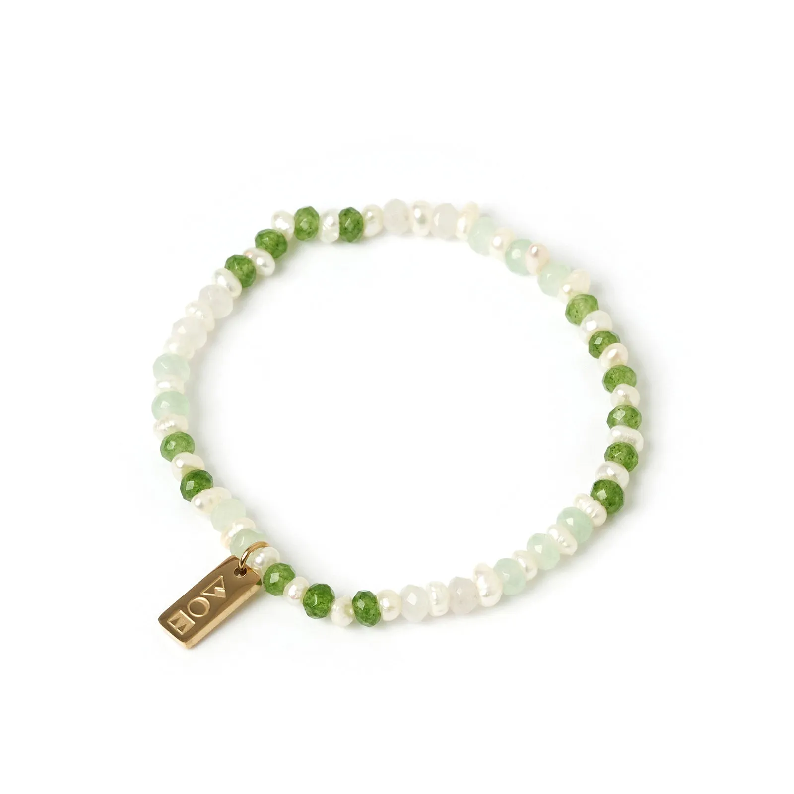 Bloom Pearl and Gemstone Bracelet - Moss