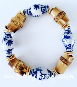 Blue & White Ginger Jar Bamboo Bracelet