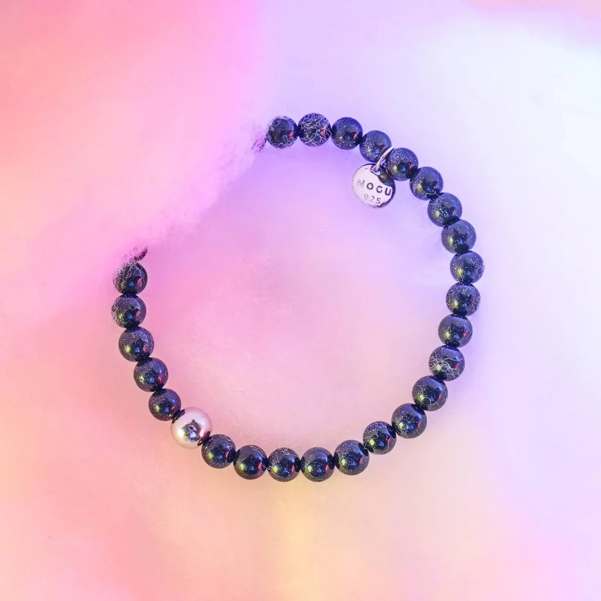 Blue Sand Stone | .925 Sterling Silver | Healing Gemstone Bead Bracelet