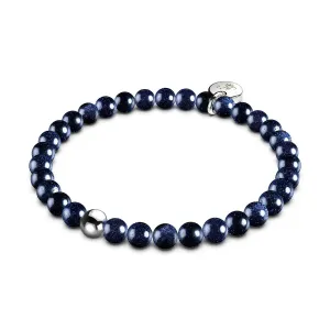 Blue Sand Stone | .925 Sterling Silver | Healing Gemstone Bead Bracelet