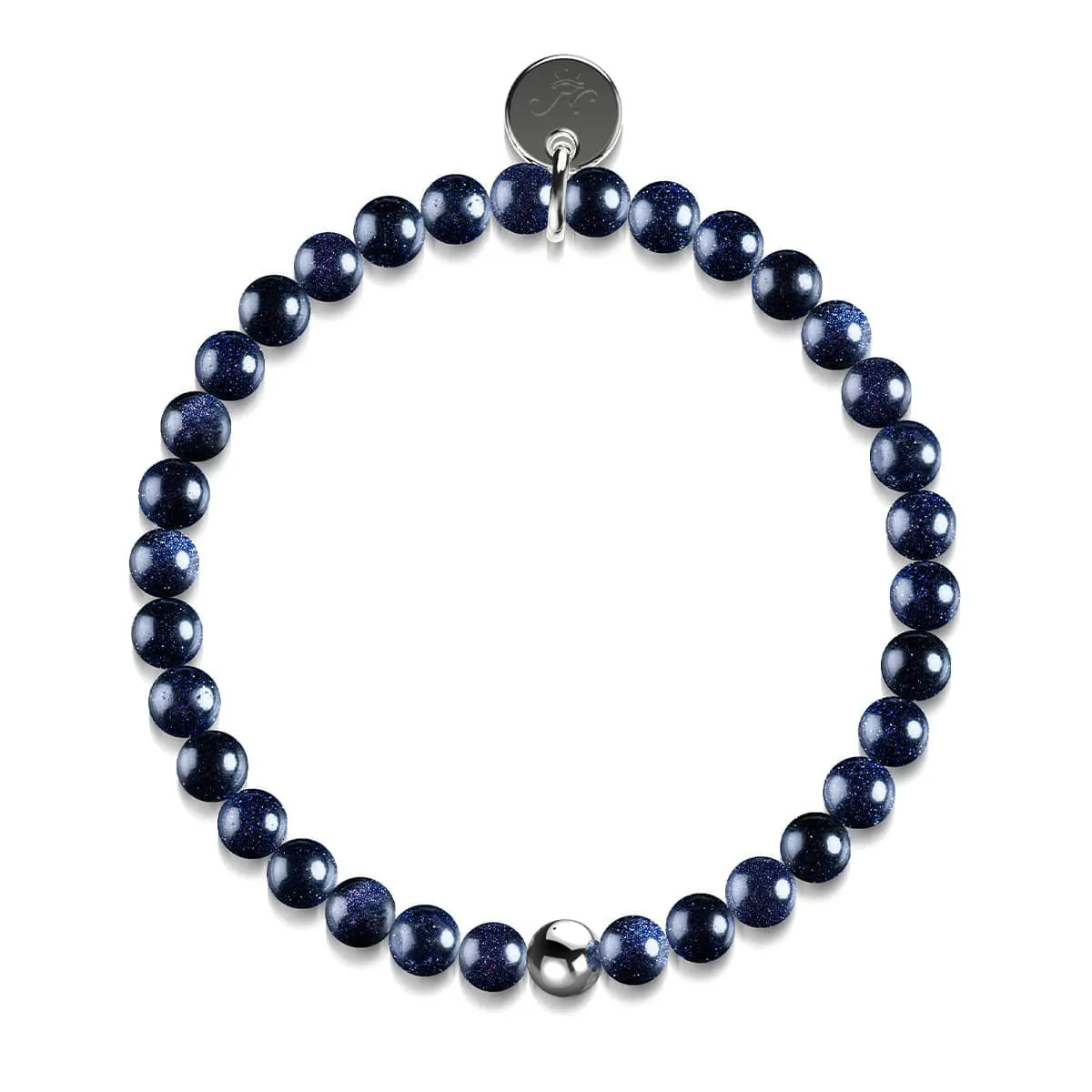 Blue Sand Stone | .925 Sterling Silver | Healing Gemstone Bead Bracelet