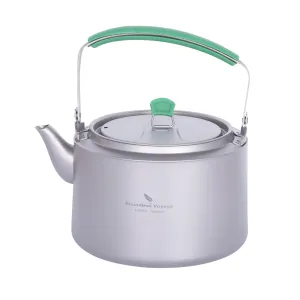 Boundless Voyage 1.2L Camping Titanium Kettle with Folding Handle & Filter Big Capacity Pot Cooking Outdoor Mess Kit Pot