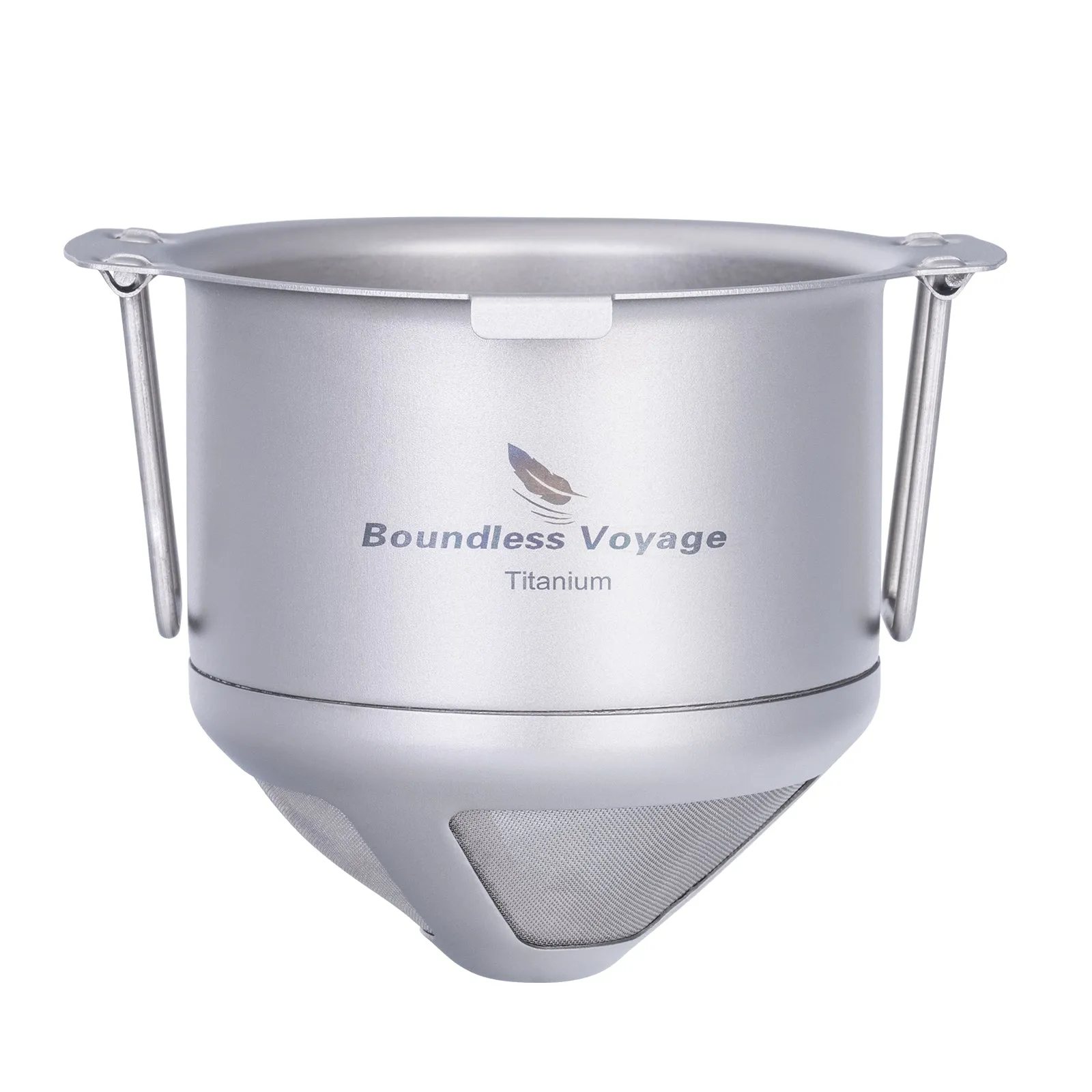 Boundless Voyage Titanium Coffee Drip Filter Hand Brewed Coffee Filters Ultralight Portable Folding Hanging Ear Mini Hand Brewed Coffee Filter ( Suitable for Mugs with a Diameter of 6.5 cm-12.5 cm )