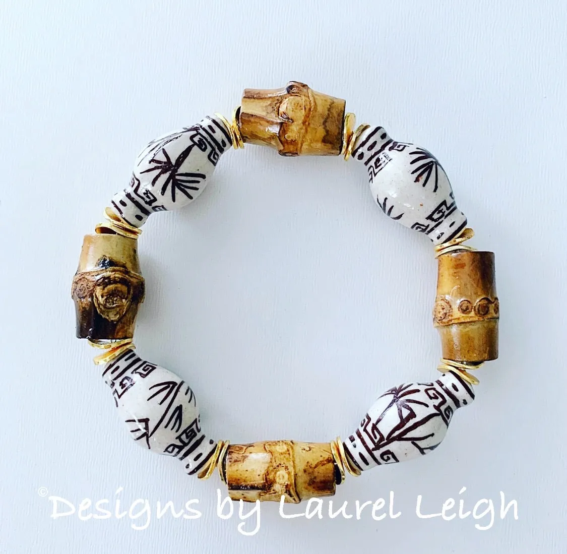 Brown Chinoiserie Ginger Jar Bamboo Bracelet