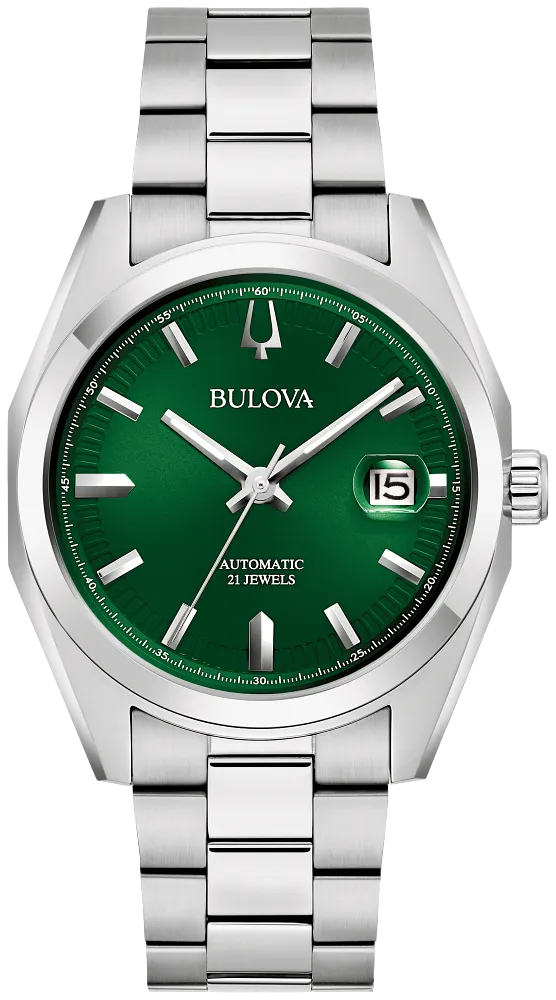 Bulova Surveyor Automatic Green Dial Mens Watch 96B429