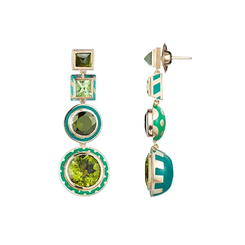 Candy Lacquer Chandelier Earring Green Tourmaline