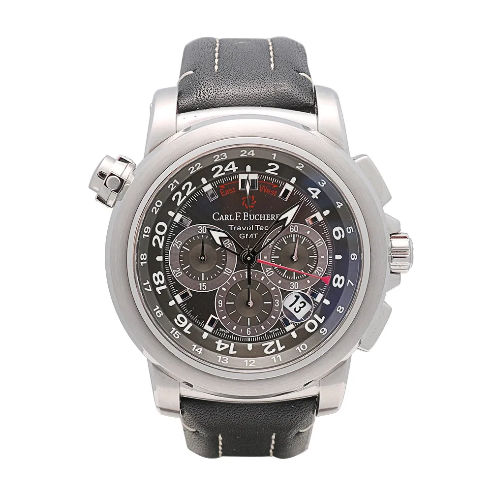 Carl F. Bucherer Travel Time GMT Black Dial Chronograph 47mm Automatic (Preowned)