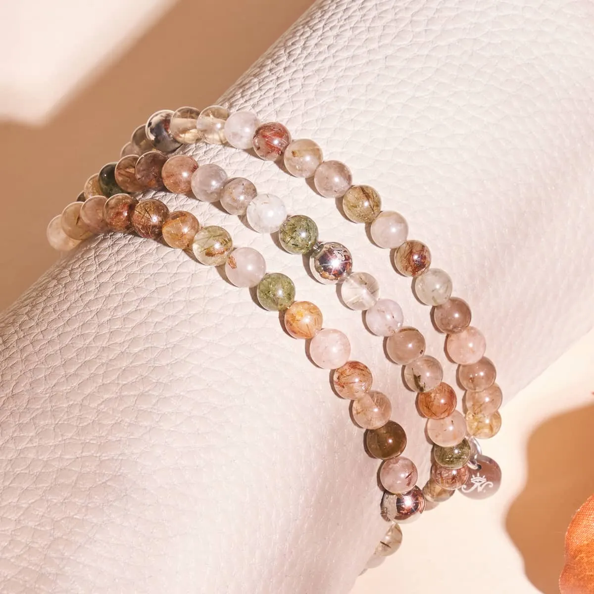 Chestnut Quartz | Silver | Healing Gemstone Bead Bracelet