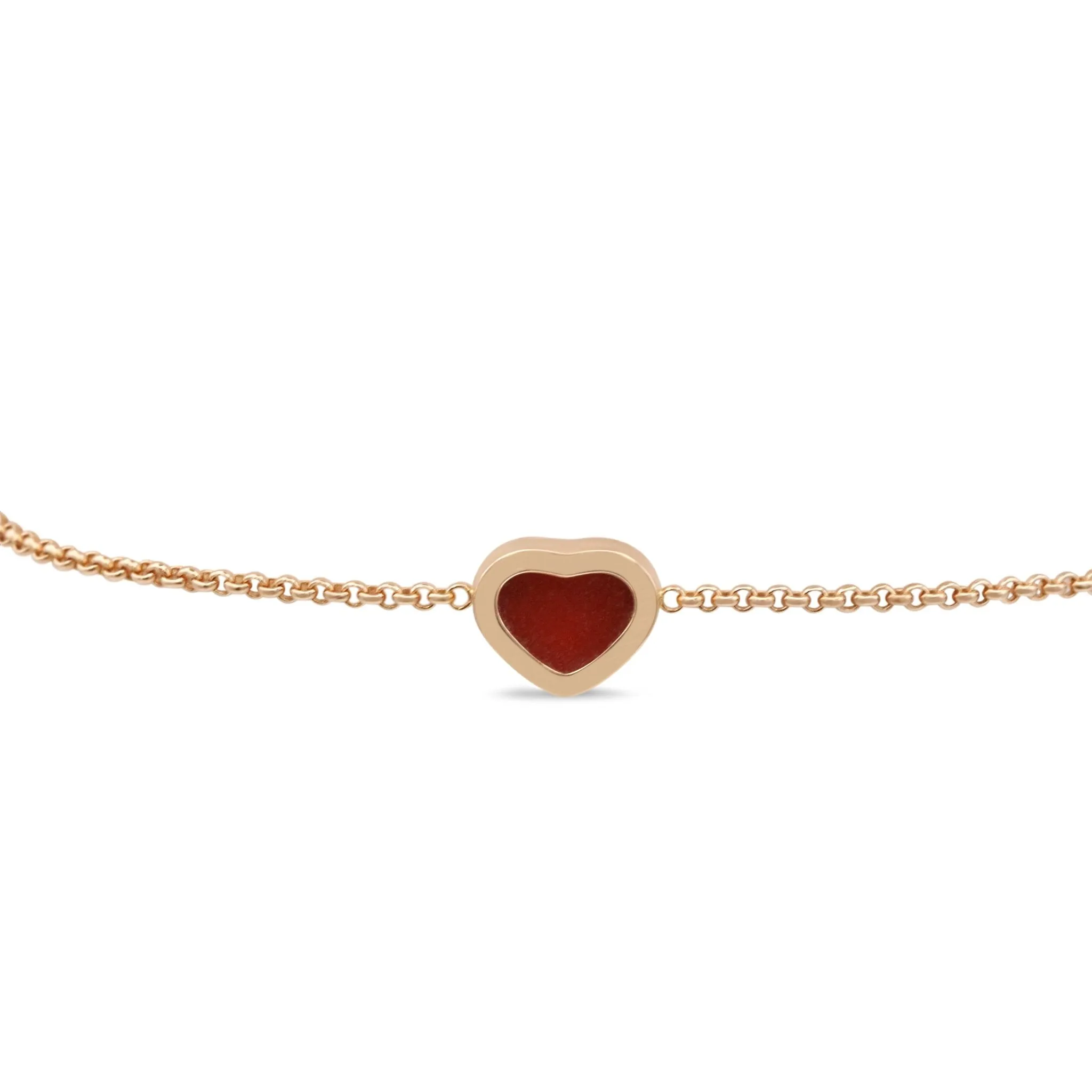 Chopard My Happy Hearts Carnelian Bracelet - 18ct Rose Gold