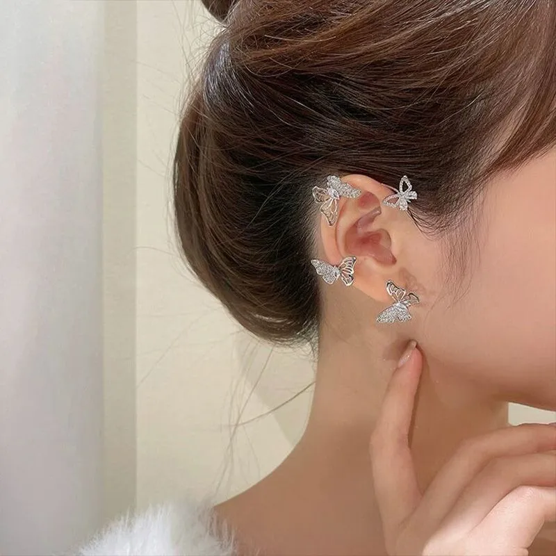 Christmas Gift * Super Sparkling Zircon Butterfly Earring