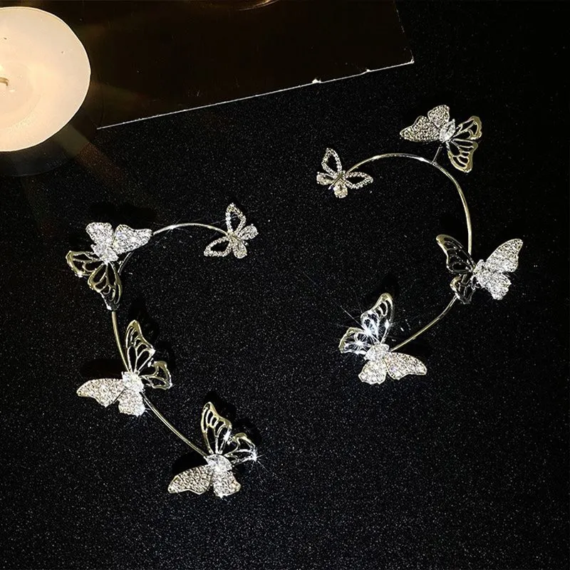 Christmas Gift * Super Sparkling Zircon Butterfly Earring