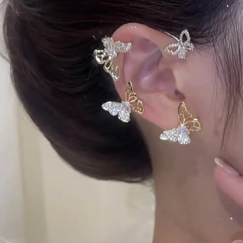 Christmas Gift * Super Sparkling Zircon Butterfly Earring