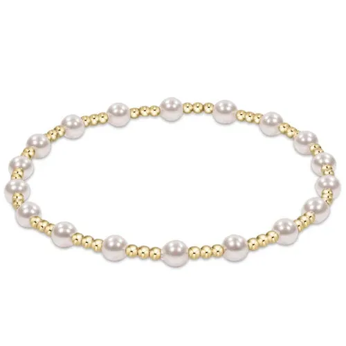 classic sincerity pattern 4mm bead bracelet - pearl by enewton