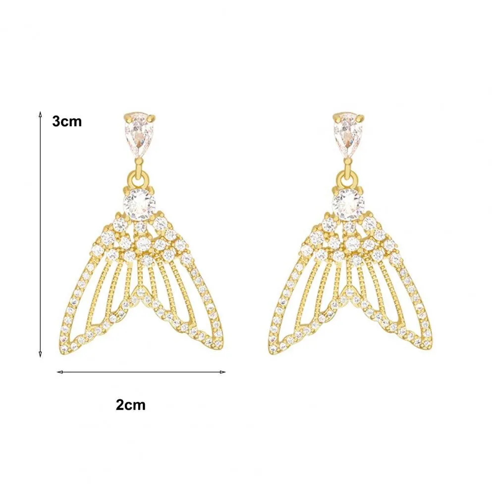 Crystal Fish Tail Earrings