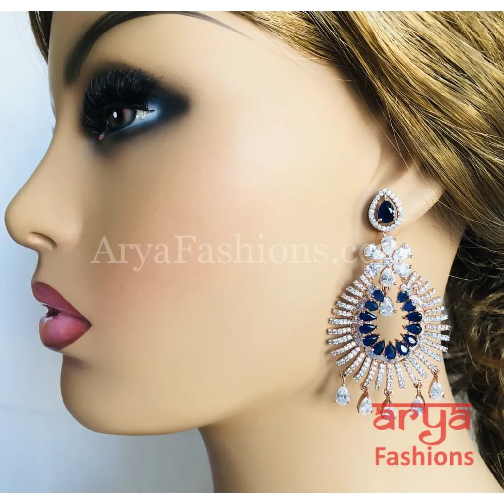 Cubic Zirconia Bridal earrings with CZ drops