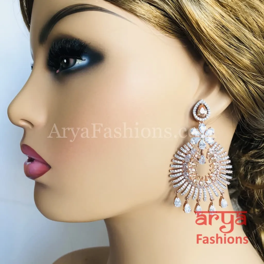 Cubic Zirconia Bridal earrings with CZ drops