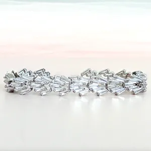 Cubic Zirconia Chevron Bracelet