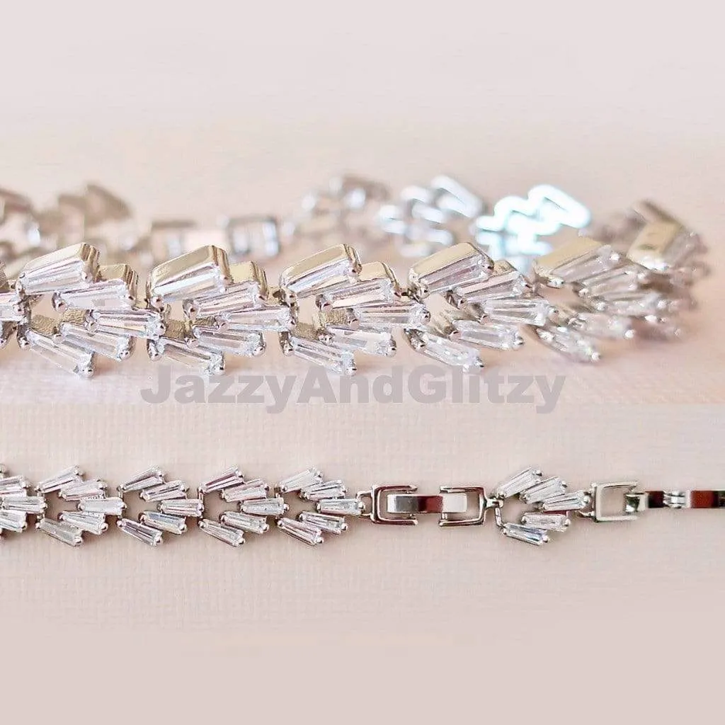 Cubic Zirconia Chevron Bracelet