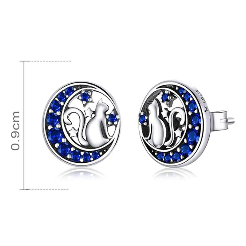 Cute and Mini Moon Kitty Earrings