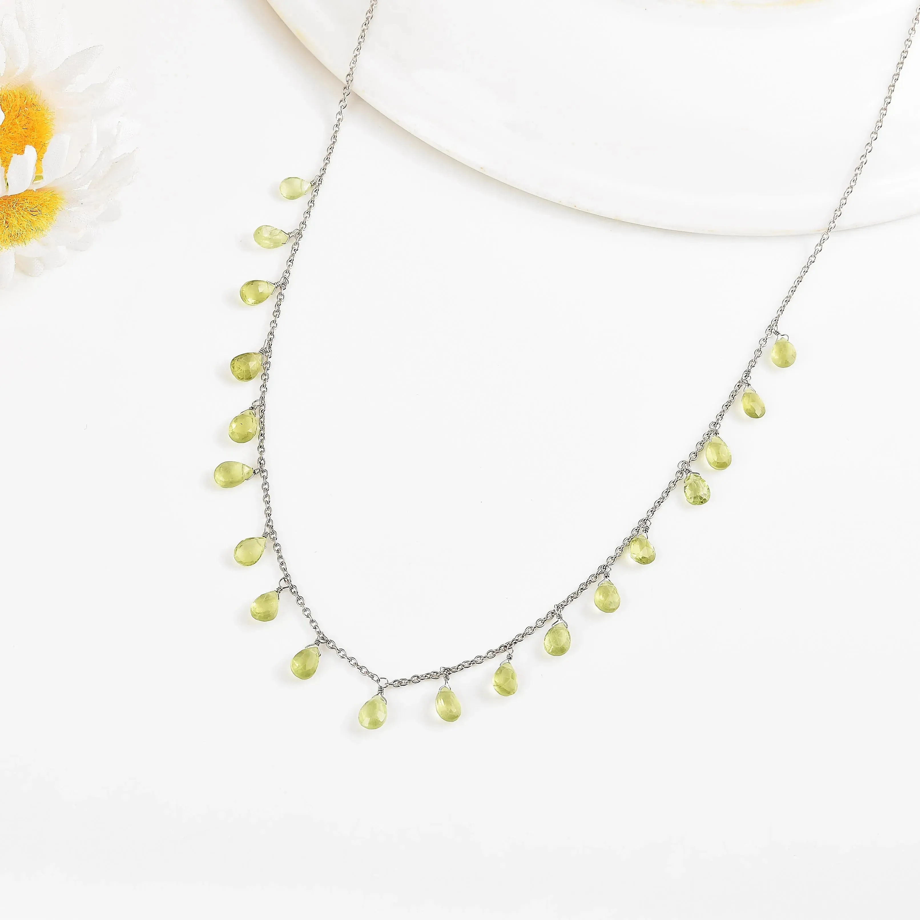 Dainty Layered Peridot Necklace