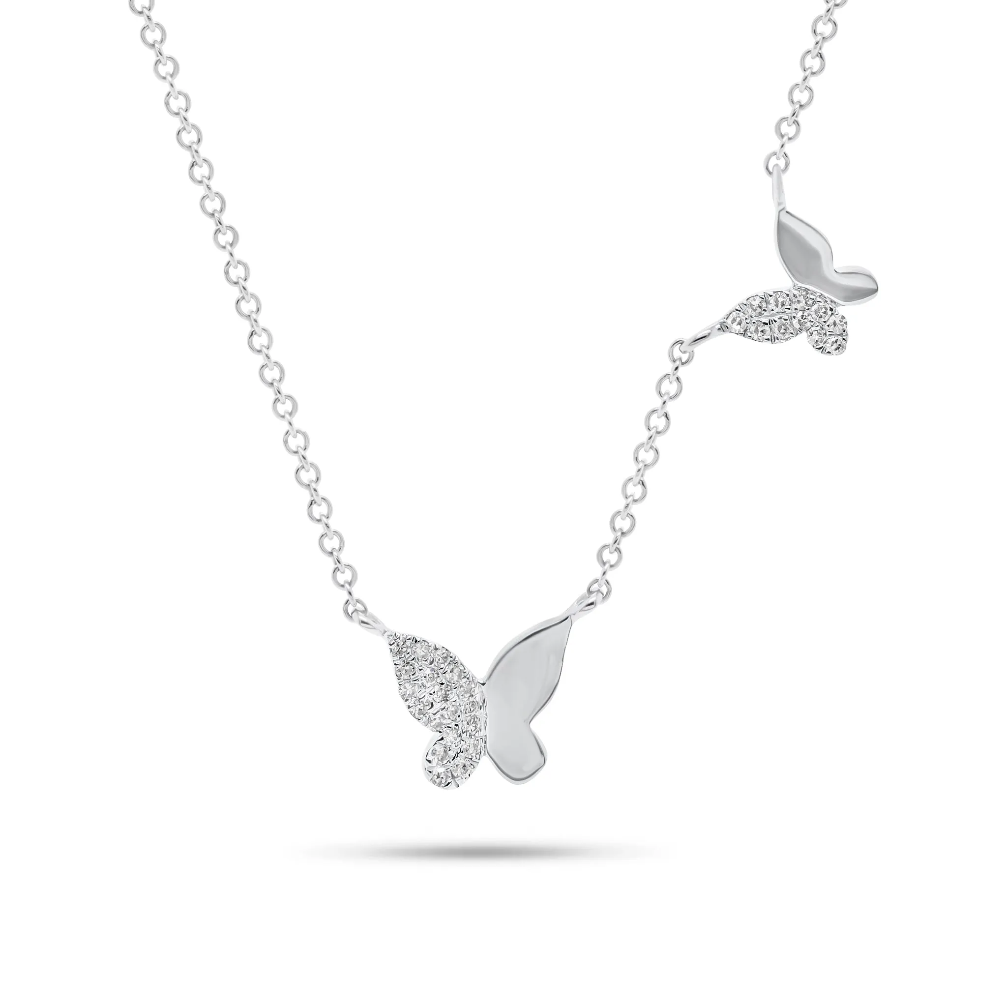 Diamond Butterfly Duo Necklace