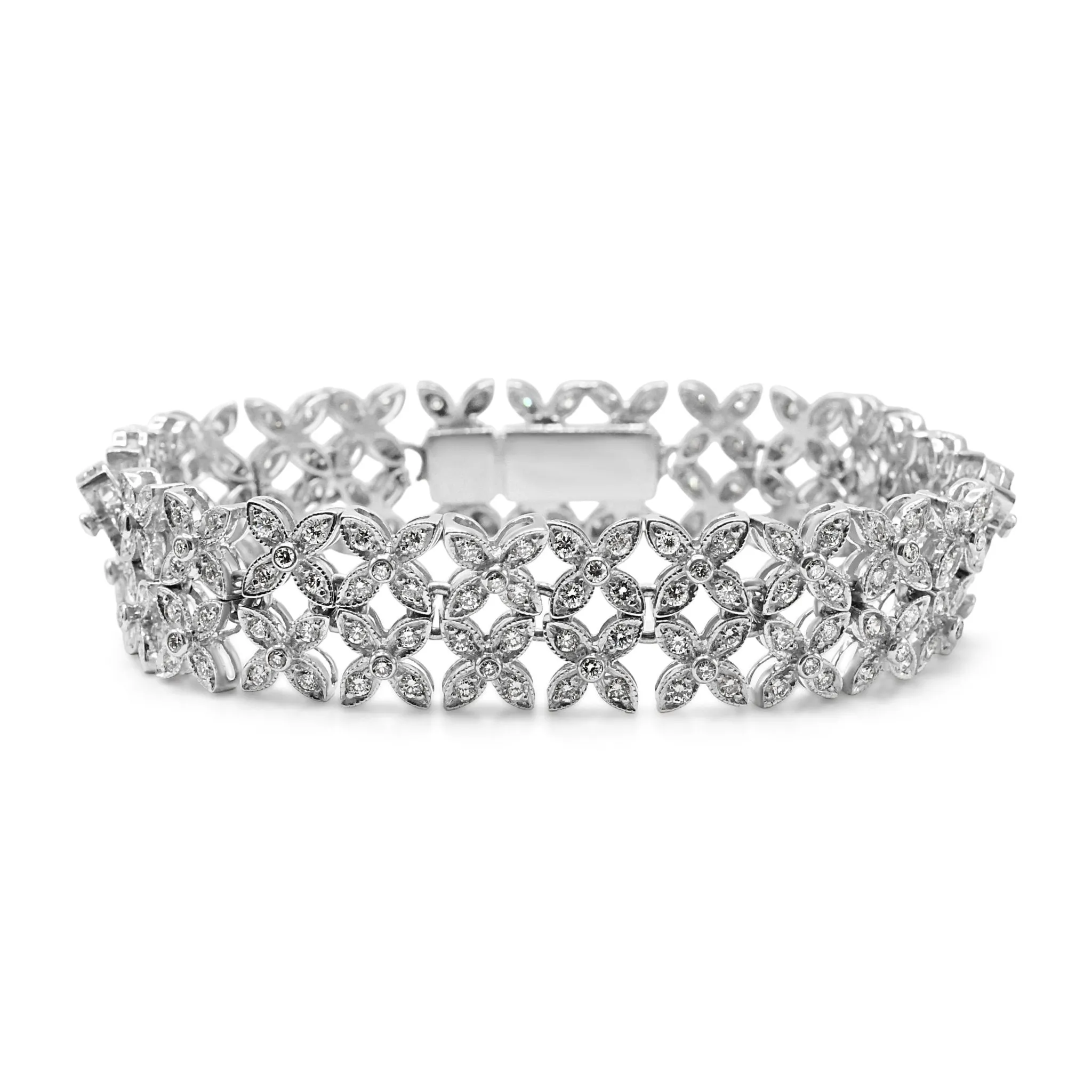 Diamond Daisy Cluster 7" Fancy Bracelet