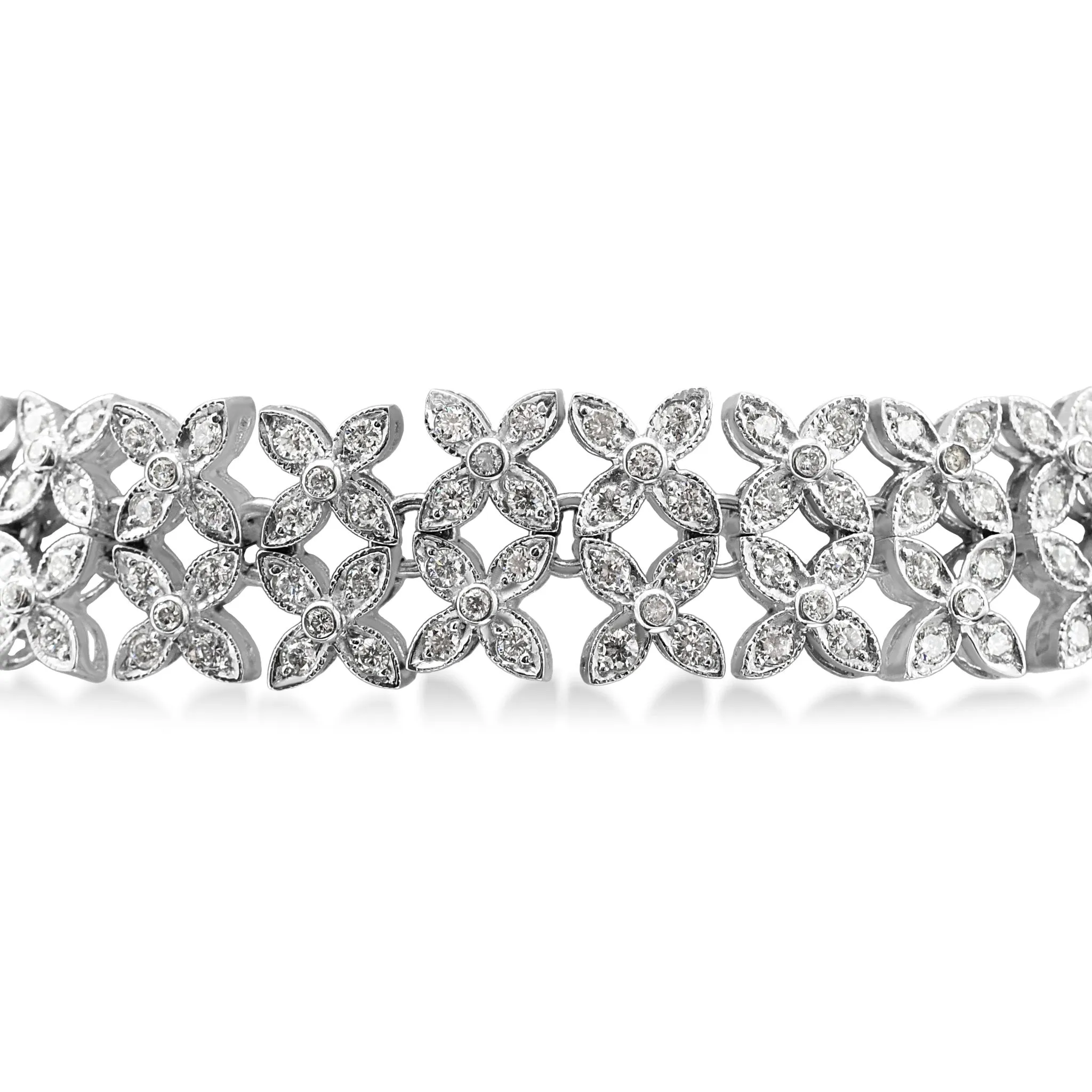 Diamond Daisy Cluster 7" Fancy Bracelet