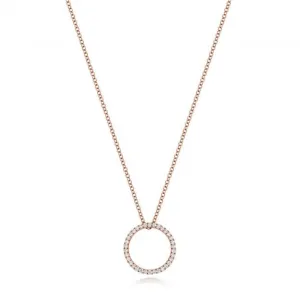 Diamond Jewellery 18ct Gold Diamond Circle Necklace NDQ120R