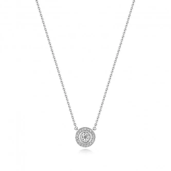 Diamond Jewellery 18CT White Gold Diamond Illusion Necklace NDQ128W